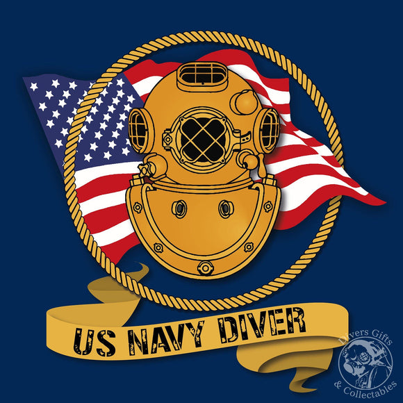 78 - US Navy Diver - T-Shirt (Printed Front) - Divers Gifts