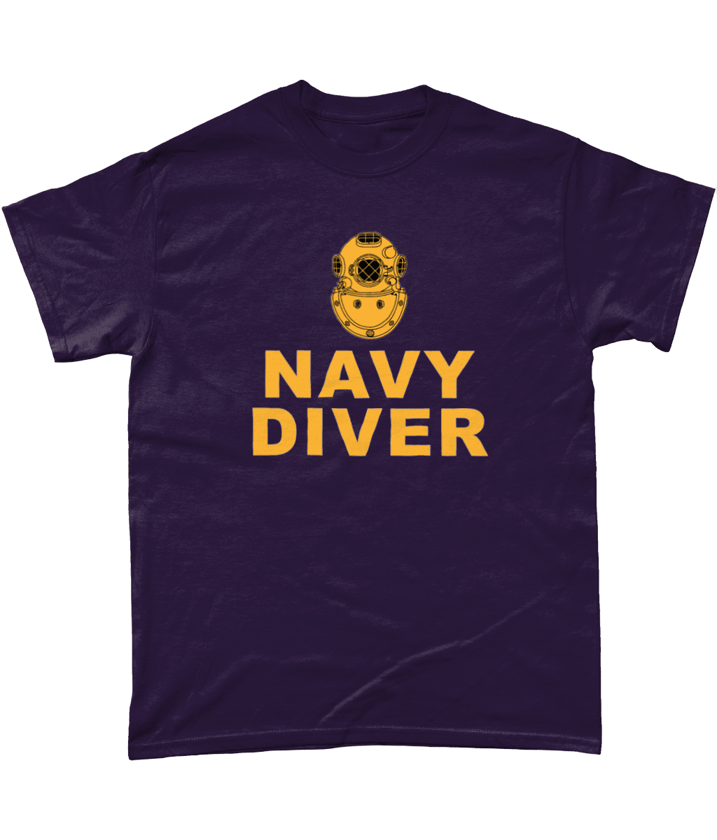 72 - Navy Diver - Full - T-Shirt (Printed Front) - Divers Gifts