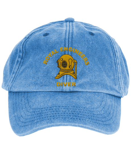 Royal Engineers Diver Embroidered Cotton Cap - Faded Style - Divers Gifts