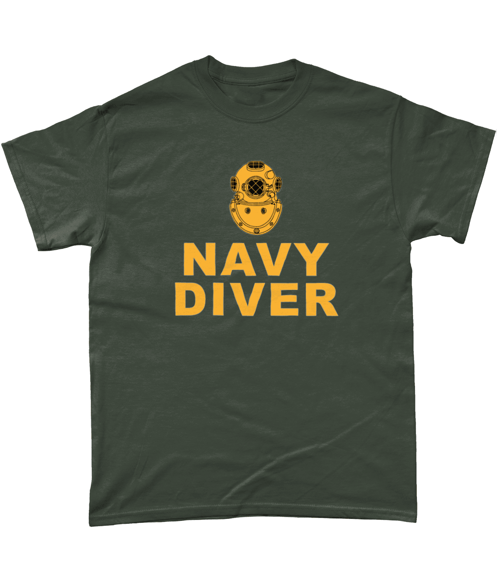 72 - Navy Diver - Full - T-Shirt (Printed Front) - Divers Gifts