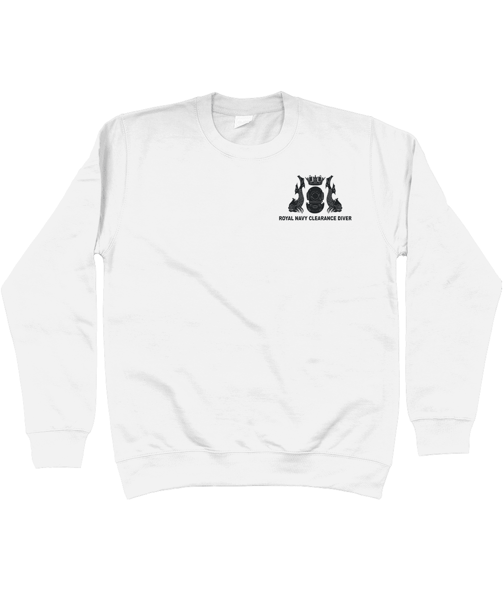 Royal Navy Clearance Diver - Embroidered AWDis Sweatshirt Dark - Divers Gifts