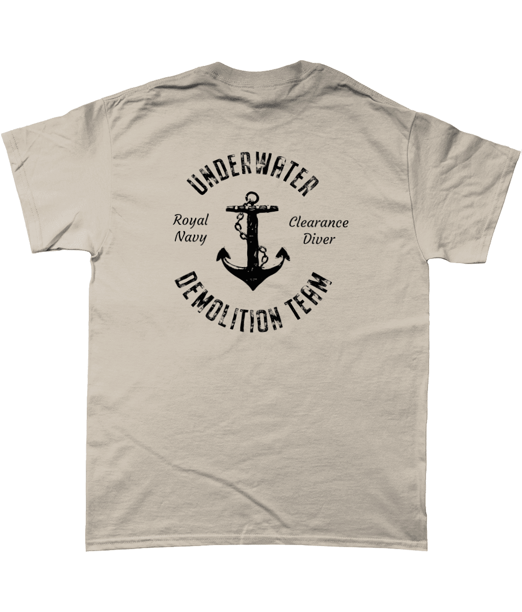 17 - UDT T-Shirt - Anchor Design (Printed Front and Back) - Divers Gifts