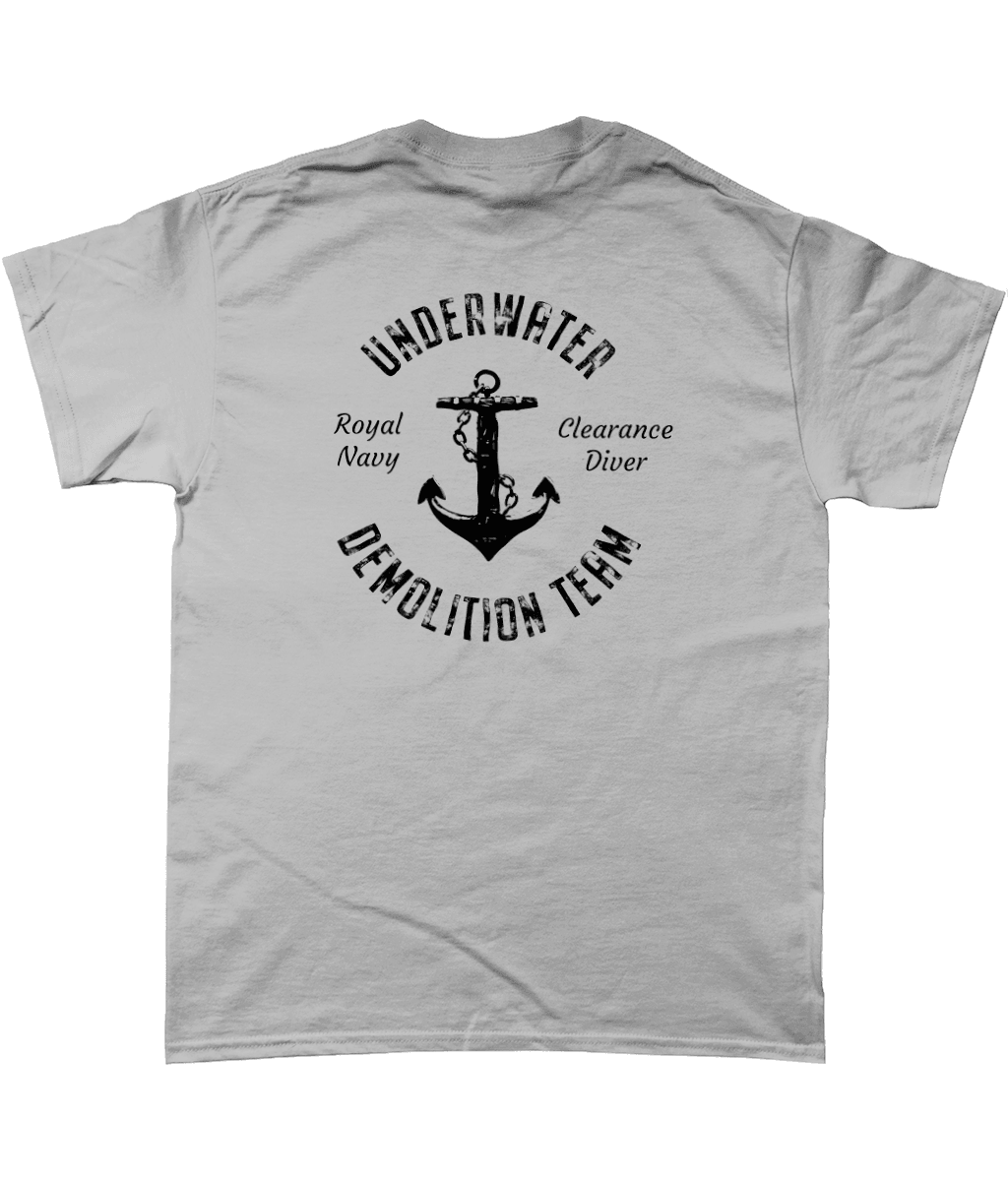 17 - UDT T-Shirt - Anchor Design (Printed Front and Back) - Divers Gifts