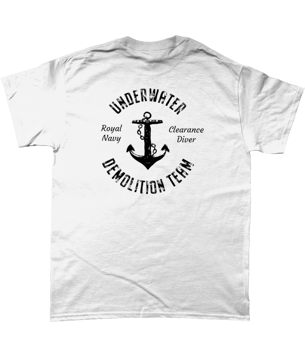 17 - UDT T-Shirt - Anchor Design (Printed Front and Back) - Divers Gifts