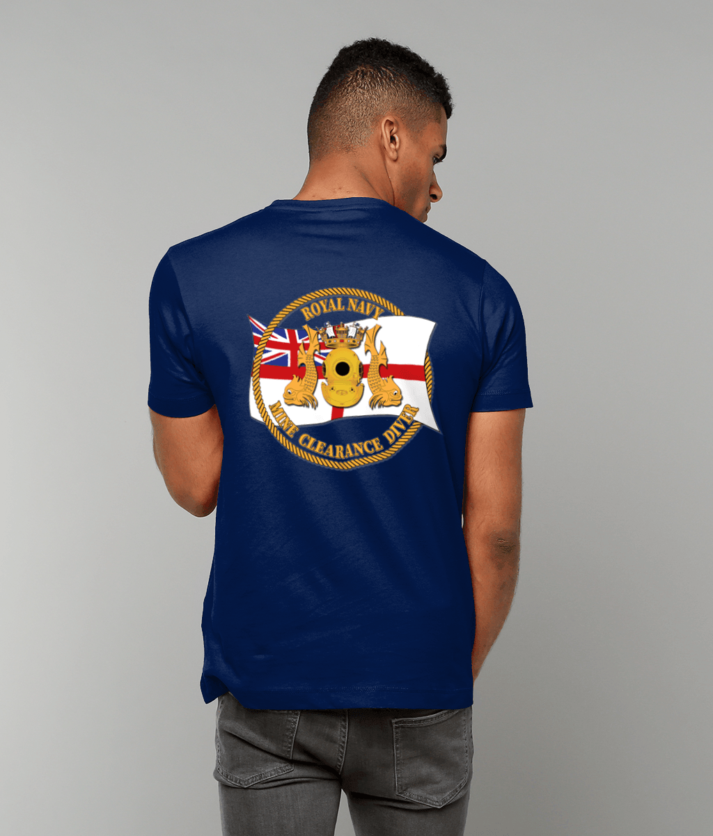 63 - RNCD with White Ensign - Clear Background - T-Shirt (Printed Front and Back) - Divers Gifts