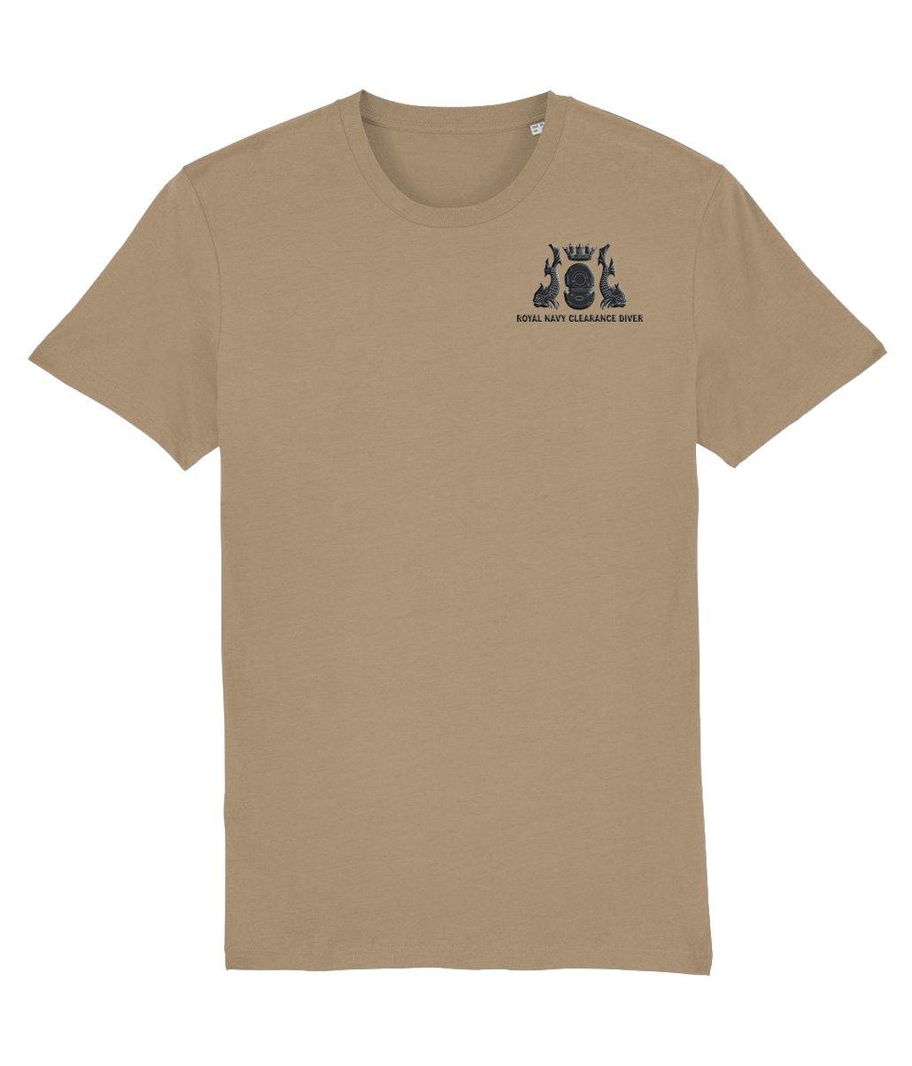 Royal Navy Clearance Diver embroidered T-Shirt (Black and Grey logo) - Divers Gifts