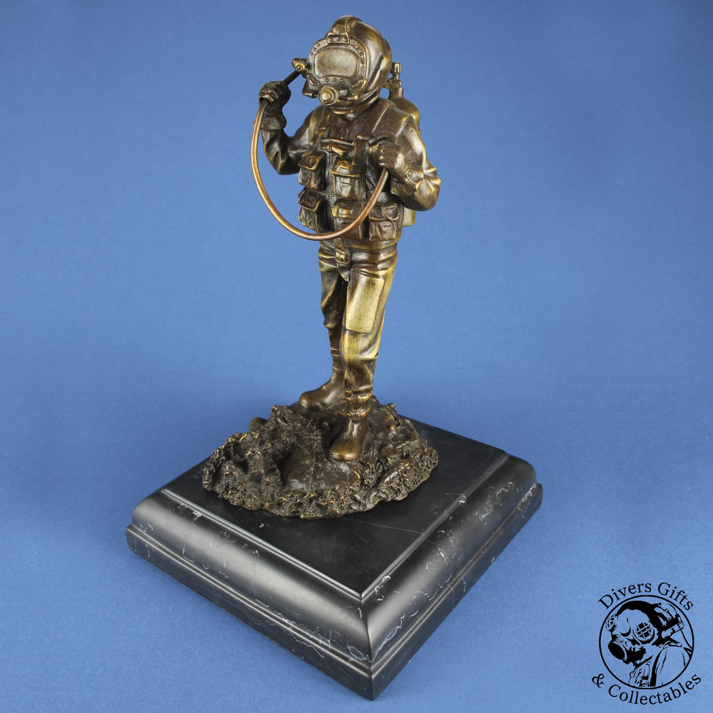 Kirby Morgan® Superlite 17 Diver in Solid Bronze on Granite Base - Divers Gifts