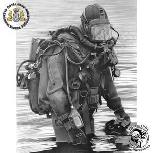 "The Clearance Diver - CDLSE" by Kevin Hayward - A3 print. - Divers Gifts