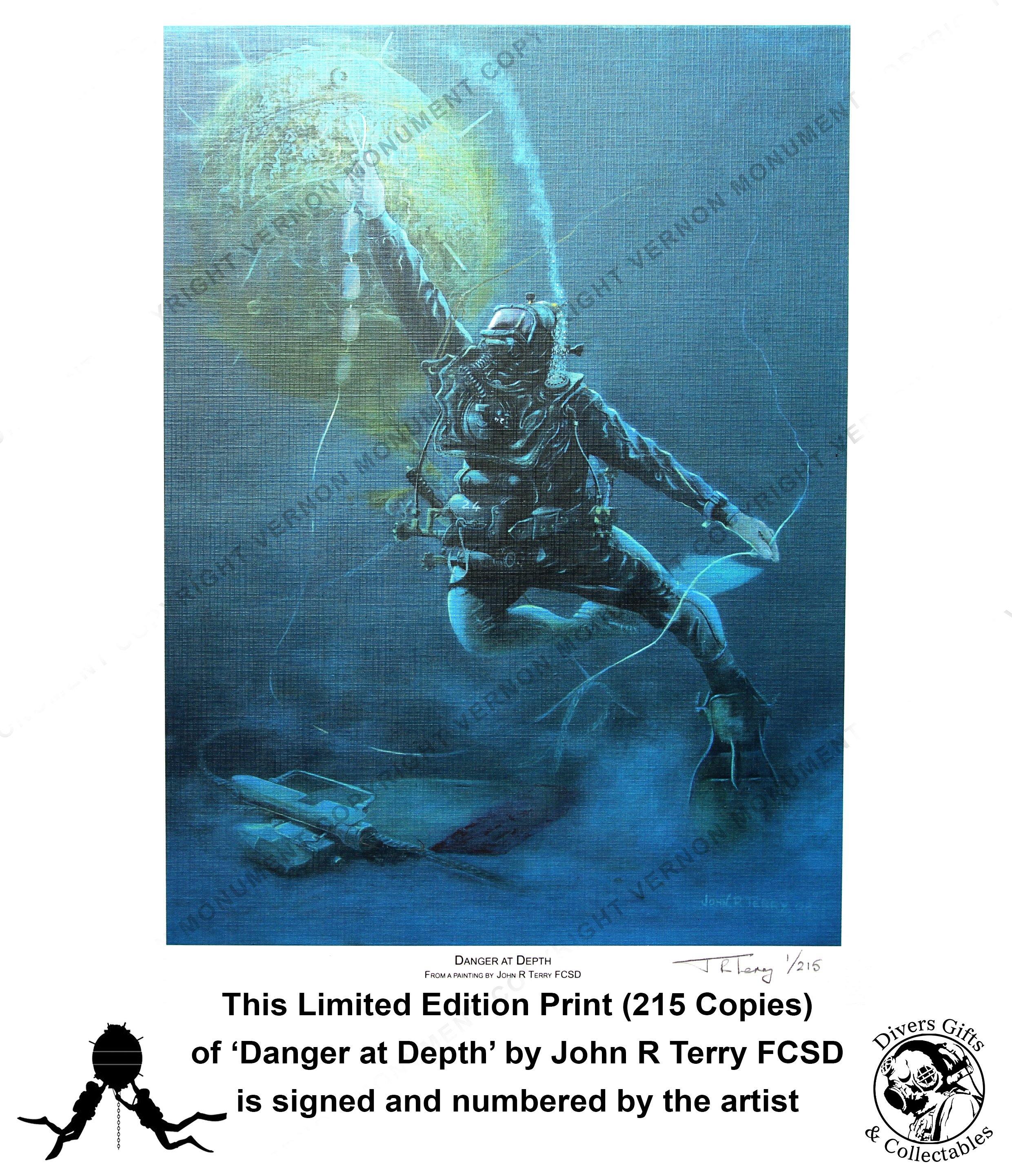 Print of 'Danger at Depth' by John Terry - Divers Gifts