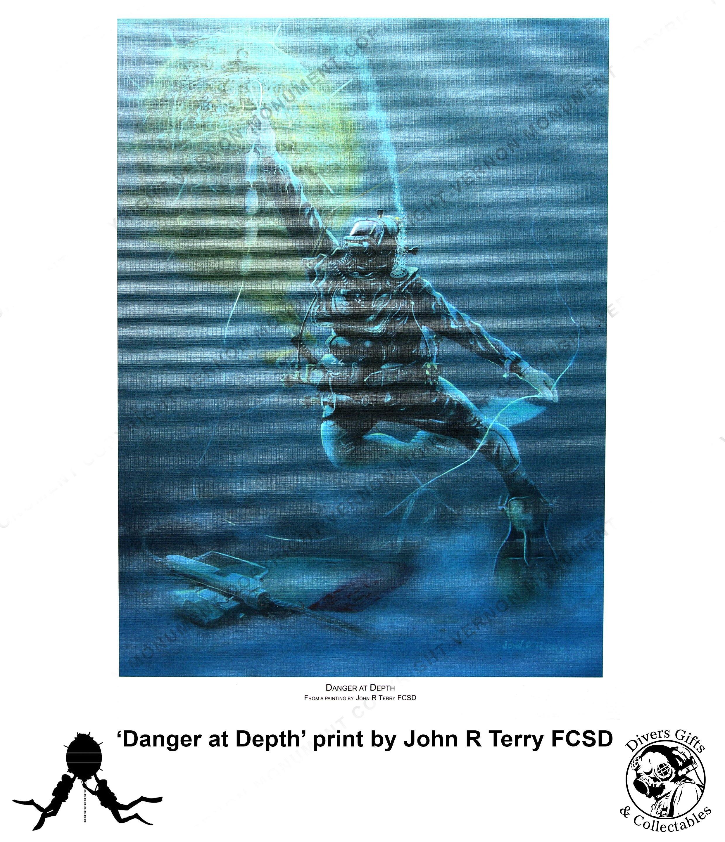 Print of 'Danger at Depth' by John Terry - Divers Gifts