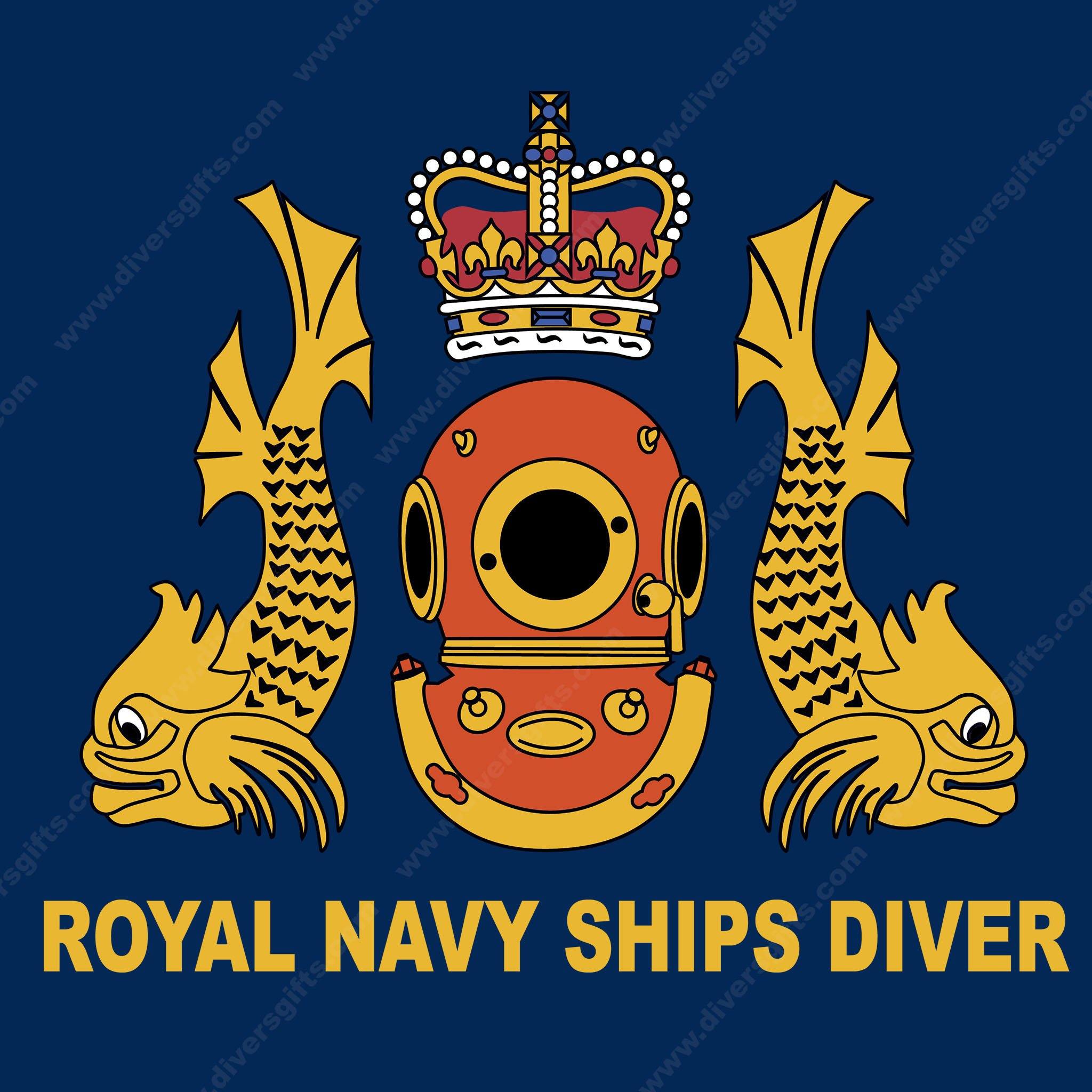 Royal Navy Ships Diver - Embroidered T-Shirt - Divers Gifts