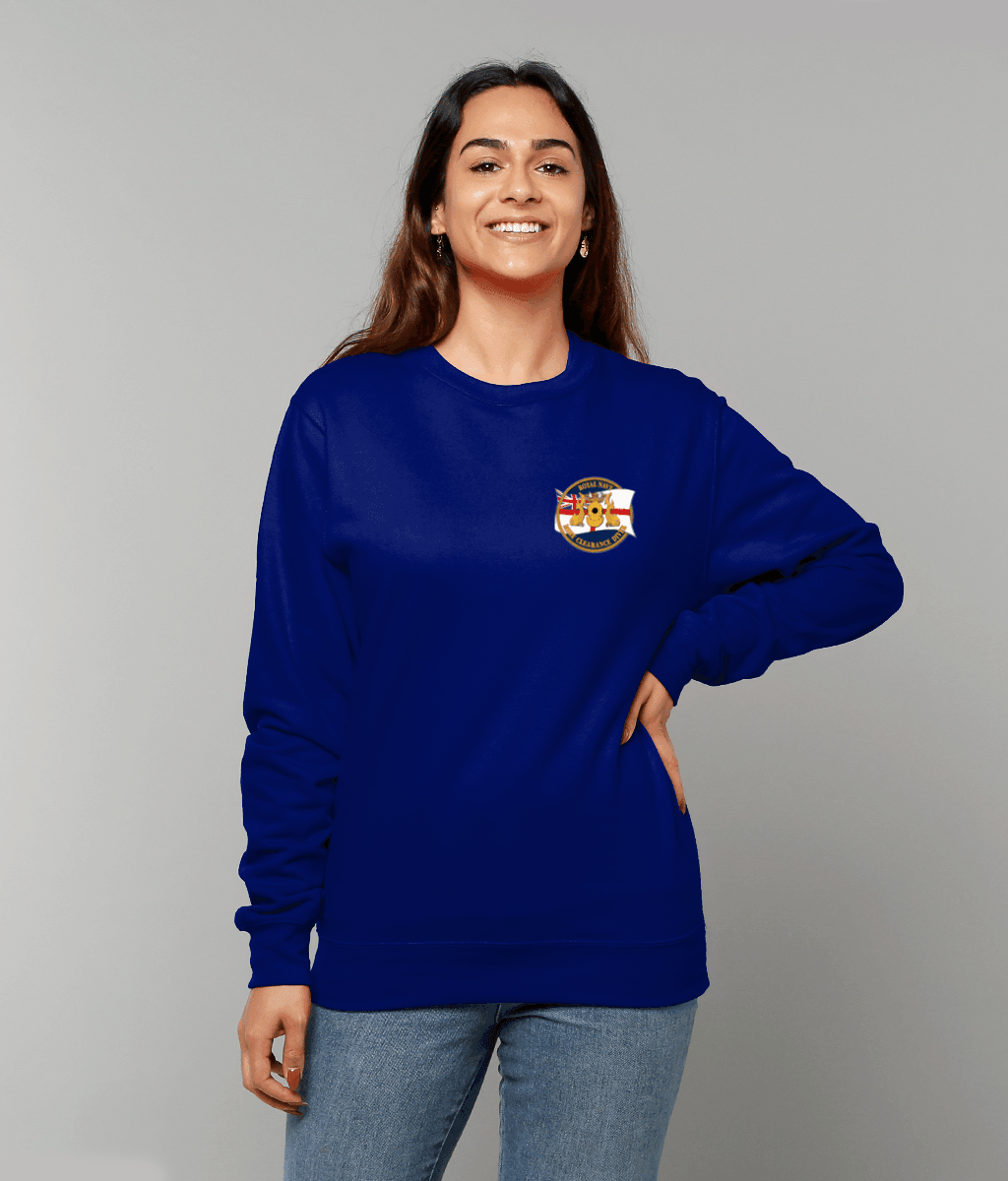 65 - Royal Navy Clearance Diver with White Ensign and Blue Background - Sweatshirt (Printed Front) - Divers Gifts