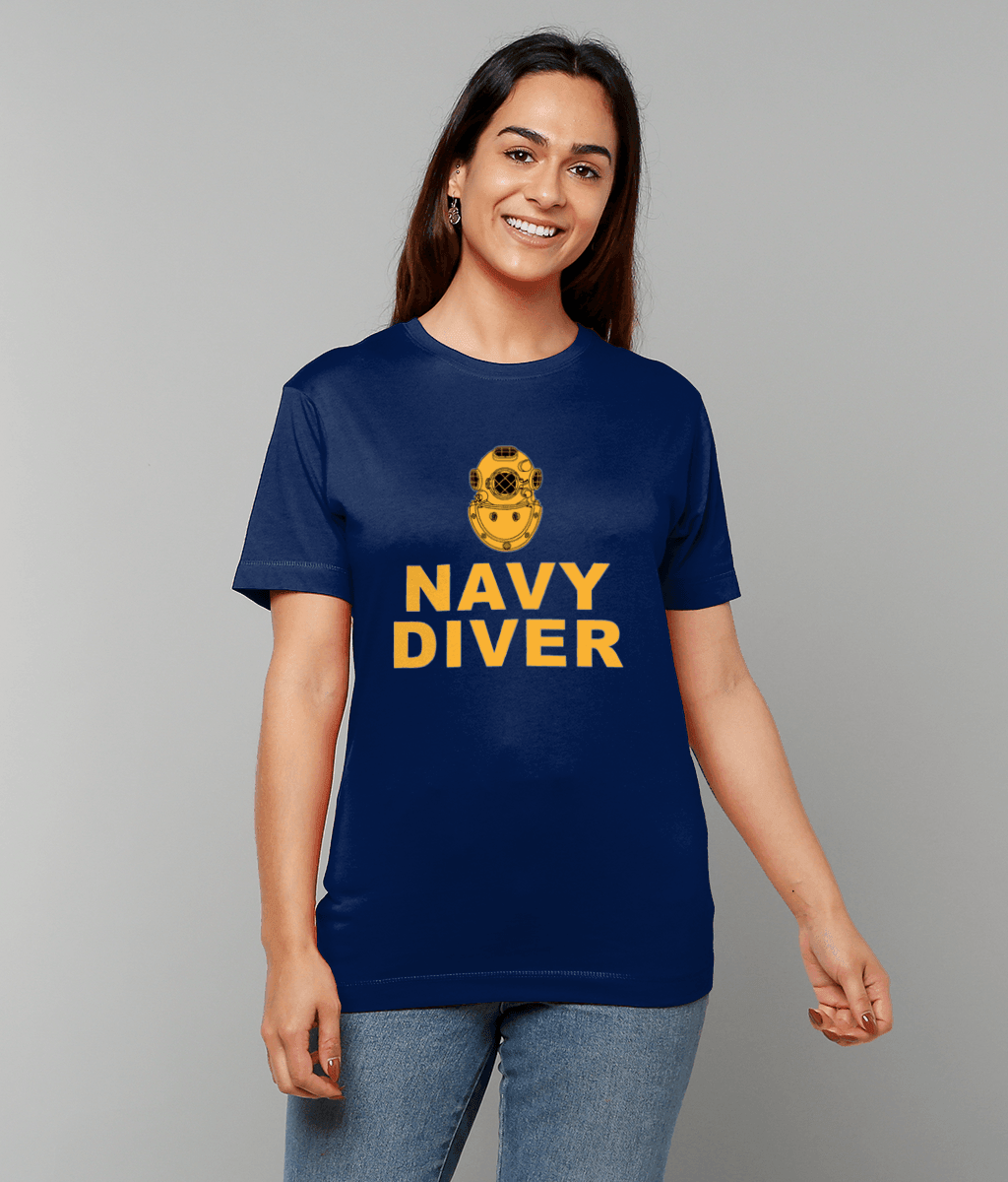 72 - Navy Diver - Full - T-Shirt (Printed Front) - Divers Gifts