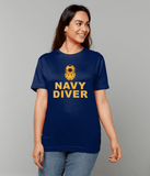 72 - Navy Diver - Full - T-Shirt (Printed Front) - Divers Gifts