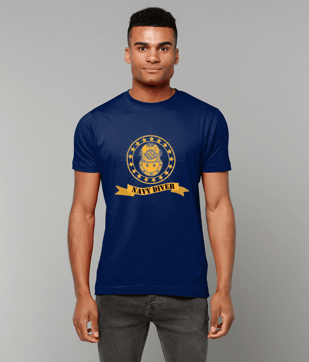 77- Navy Diver - T-Shirt (Printed Front) - Divers Gifts