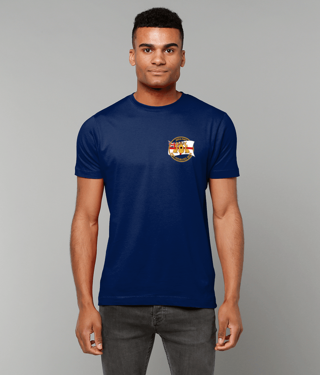 65 - Royal Navy Clearance Diver with White Ensign - Blue Background -  T-Shirt (Printed on Front) - Divers Gifts