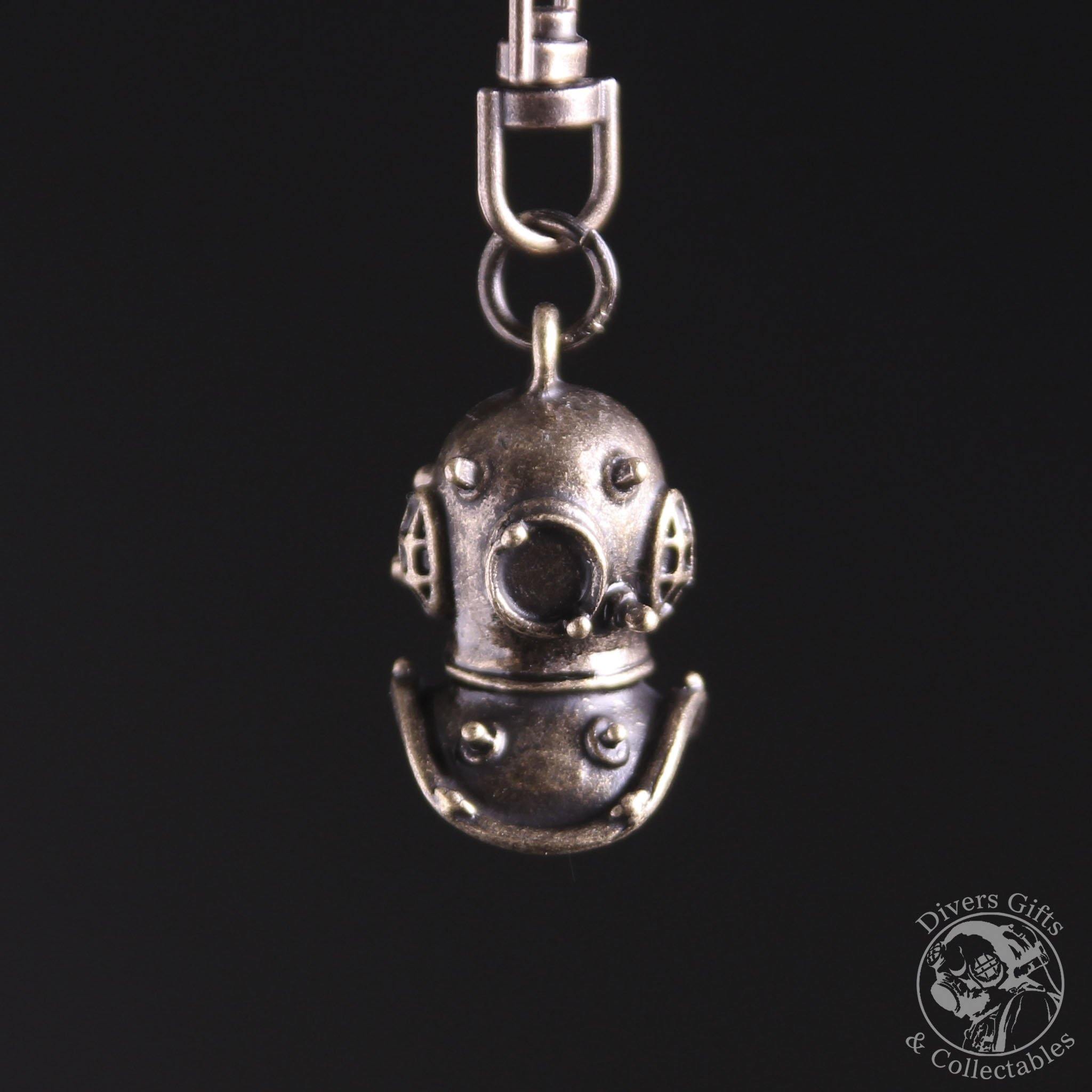 KR-06 Siebe Gorman Diving Helmet Keyring - Antique Bronze - Divers Gifts