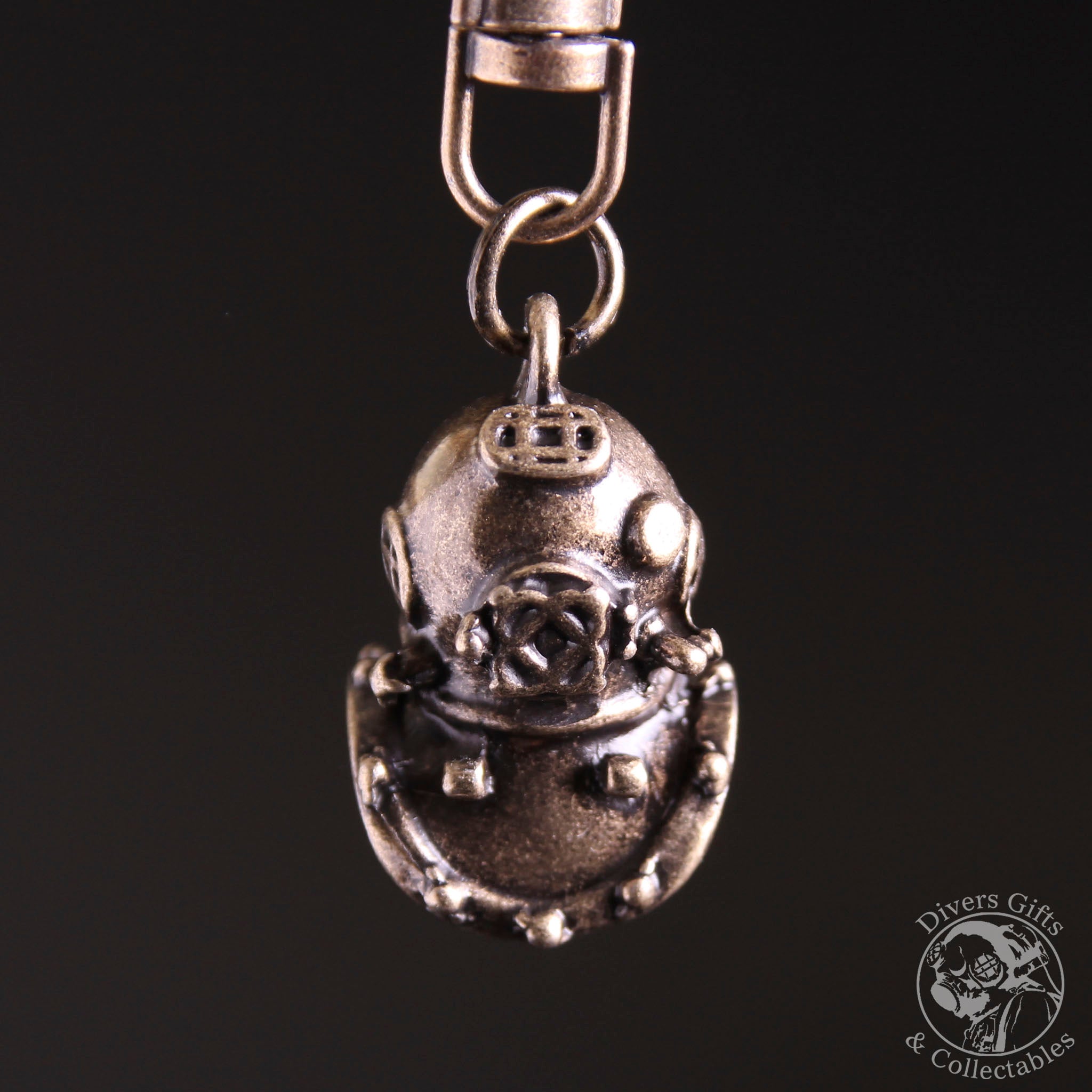 KR-07 MkV Diving Helmet Keyring - Antique Bronze - Divers Gifts