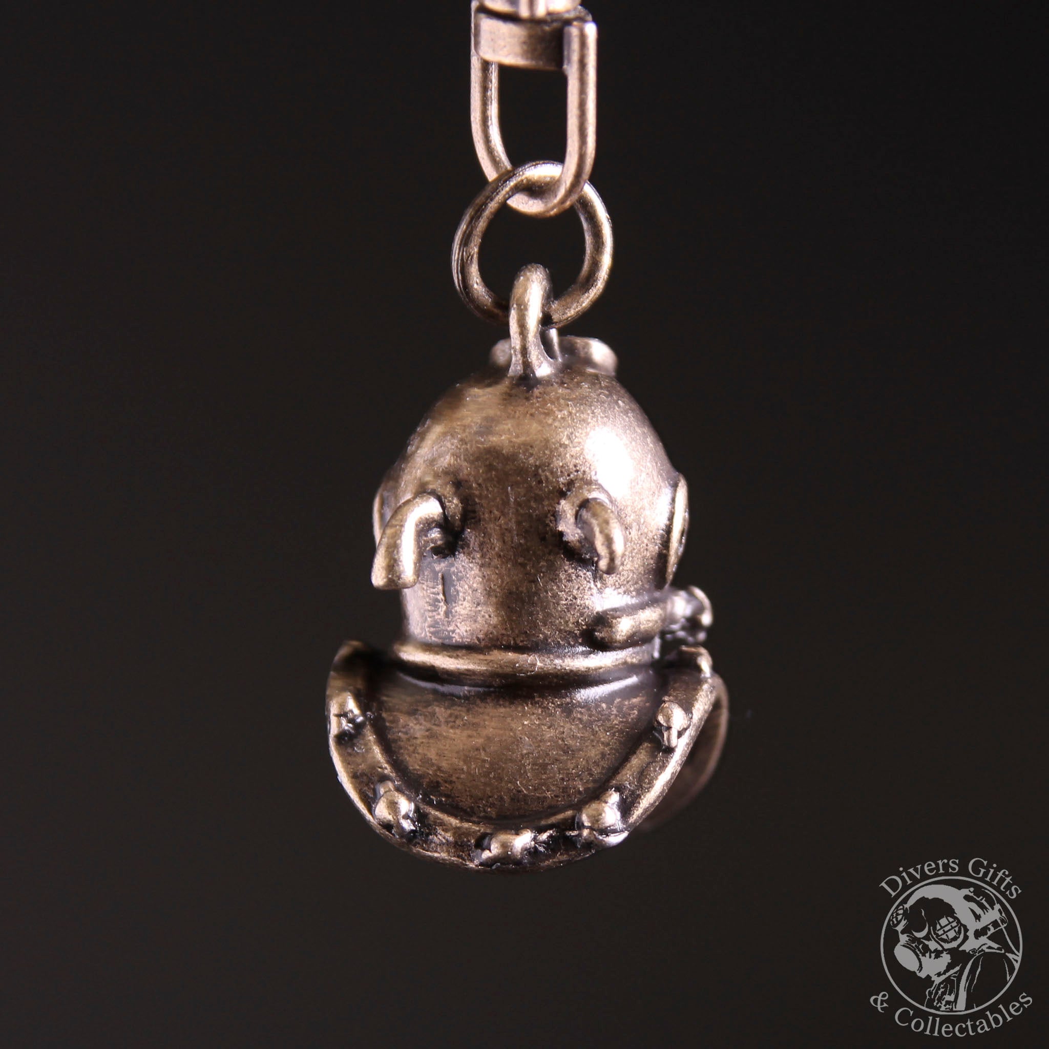 KR-07 MkV Diving Helmet Keyring - Antique Bronze - Divers Gifts