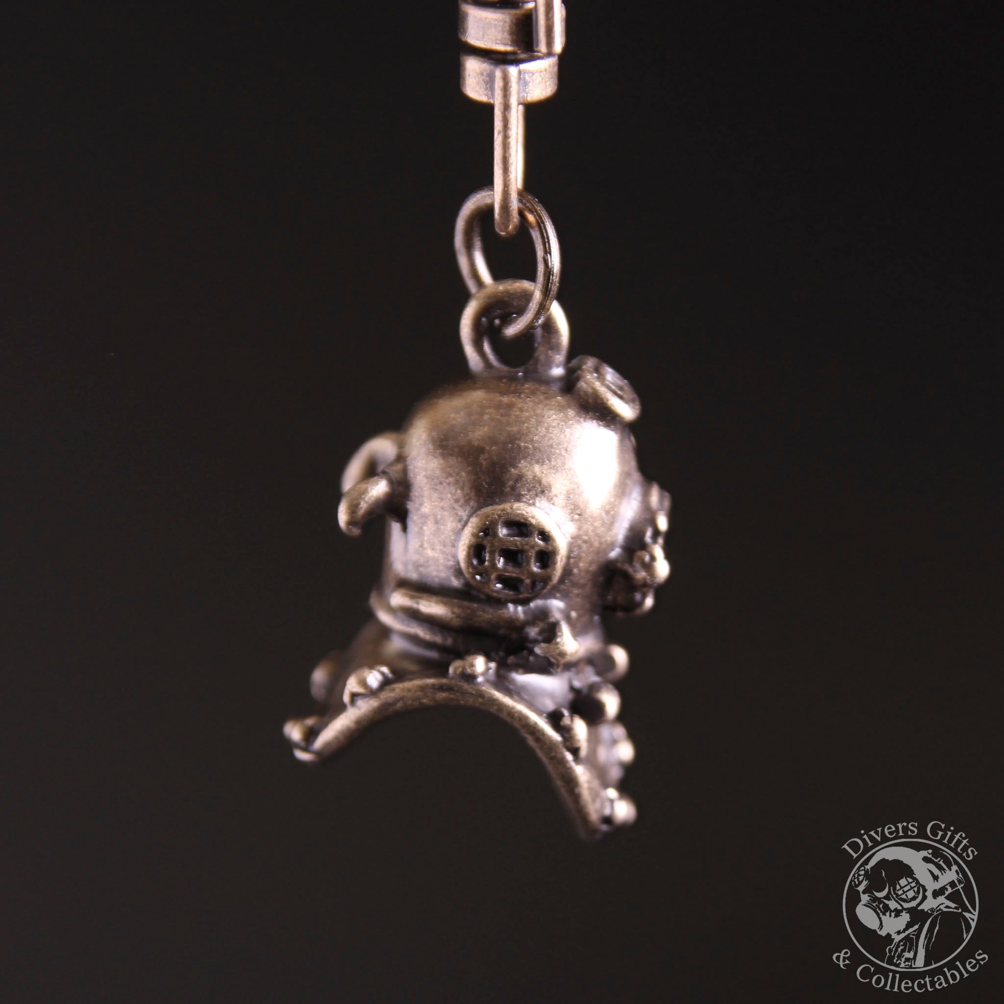 KR-07 MkV Diving Helmet Keyring - Antique Bronze - Divers Gifts