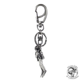 KR-17 - Scuba Diver Keyring - Antique Silver - Divers Gifts