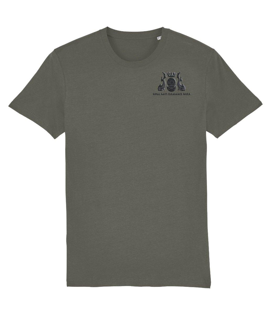 Royal Navy Clearance Diver embroidered T-Shirt (Black and Grey logo) - Divers Gifts