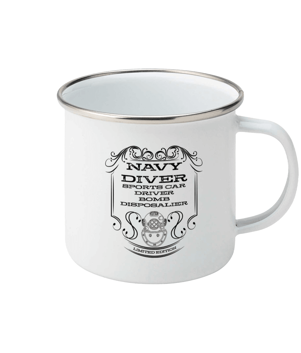 68 - Enamel Mug 11oz - Navy Diver - Divers Gifts