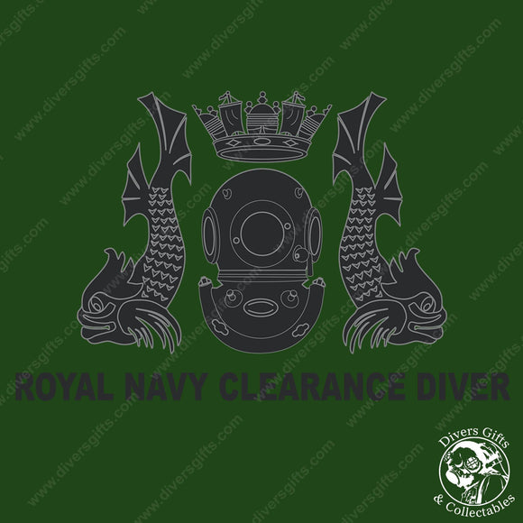 Royal Navy Clearance Diver embroidered T-Shirt (Black and Grey logo) - Divers Gifts
