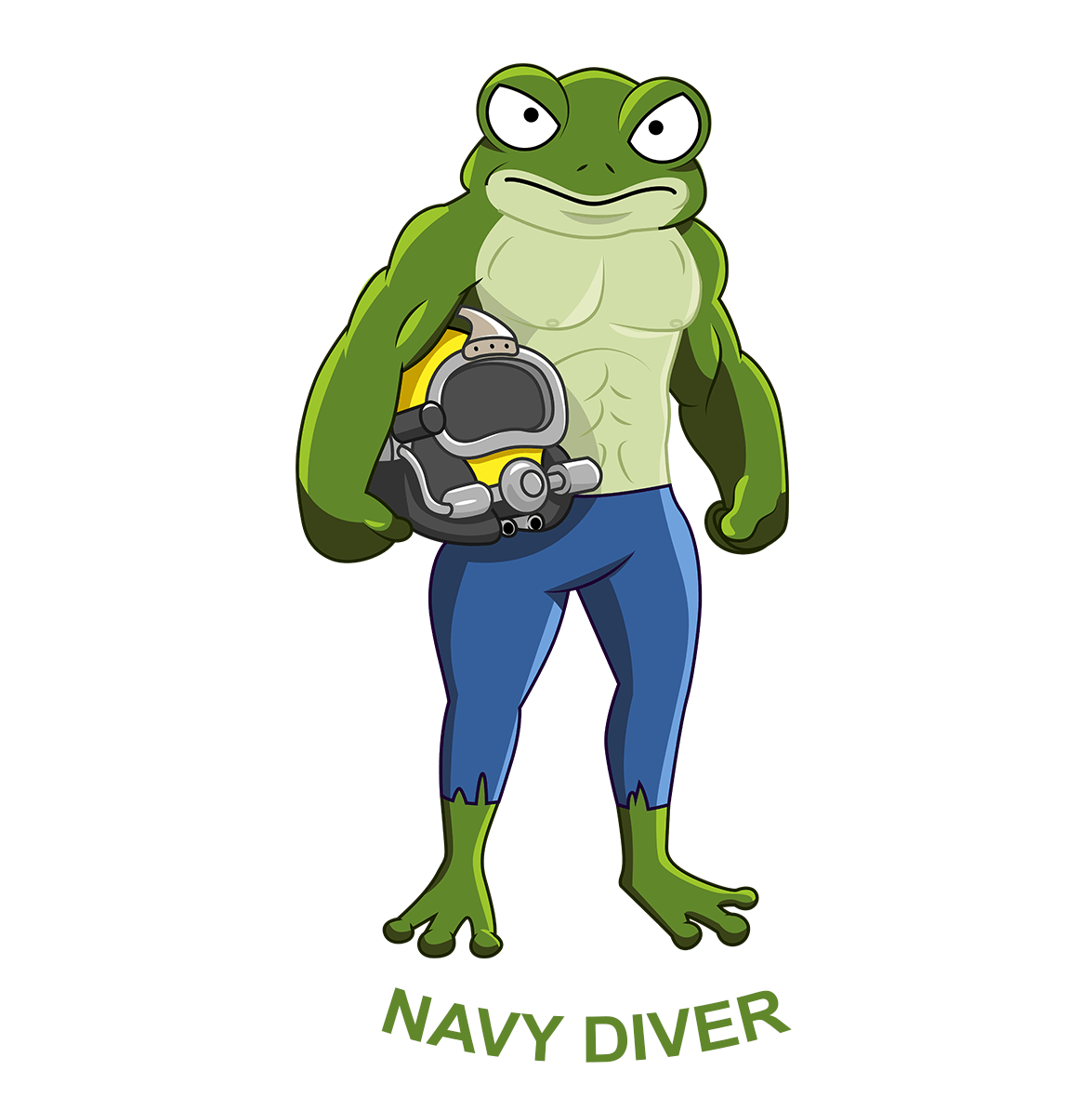 Navy Diver Frog - T-Shirt - Divers Gifts