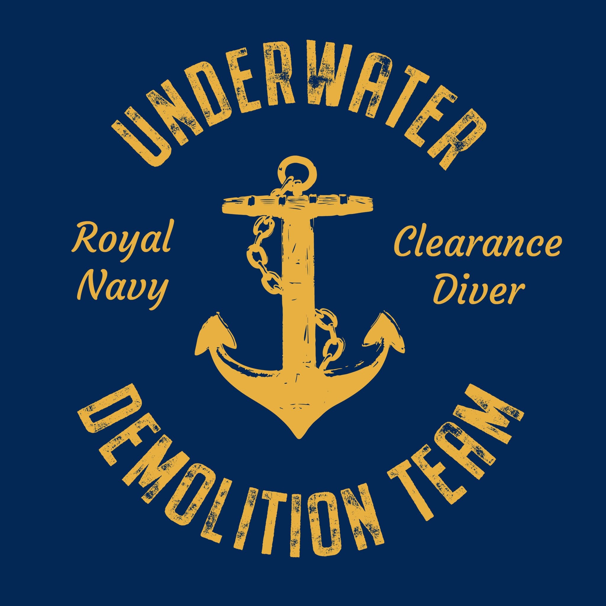 17 - UDT T-Shirt - Anchor Design (Printed Front and Back) - Divers Gifts