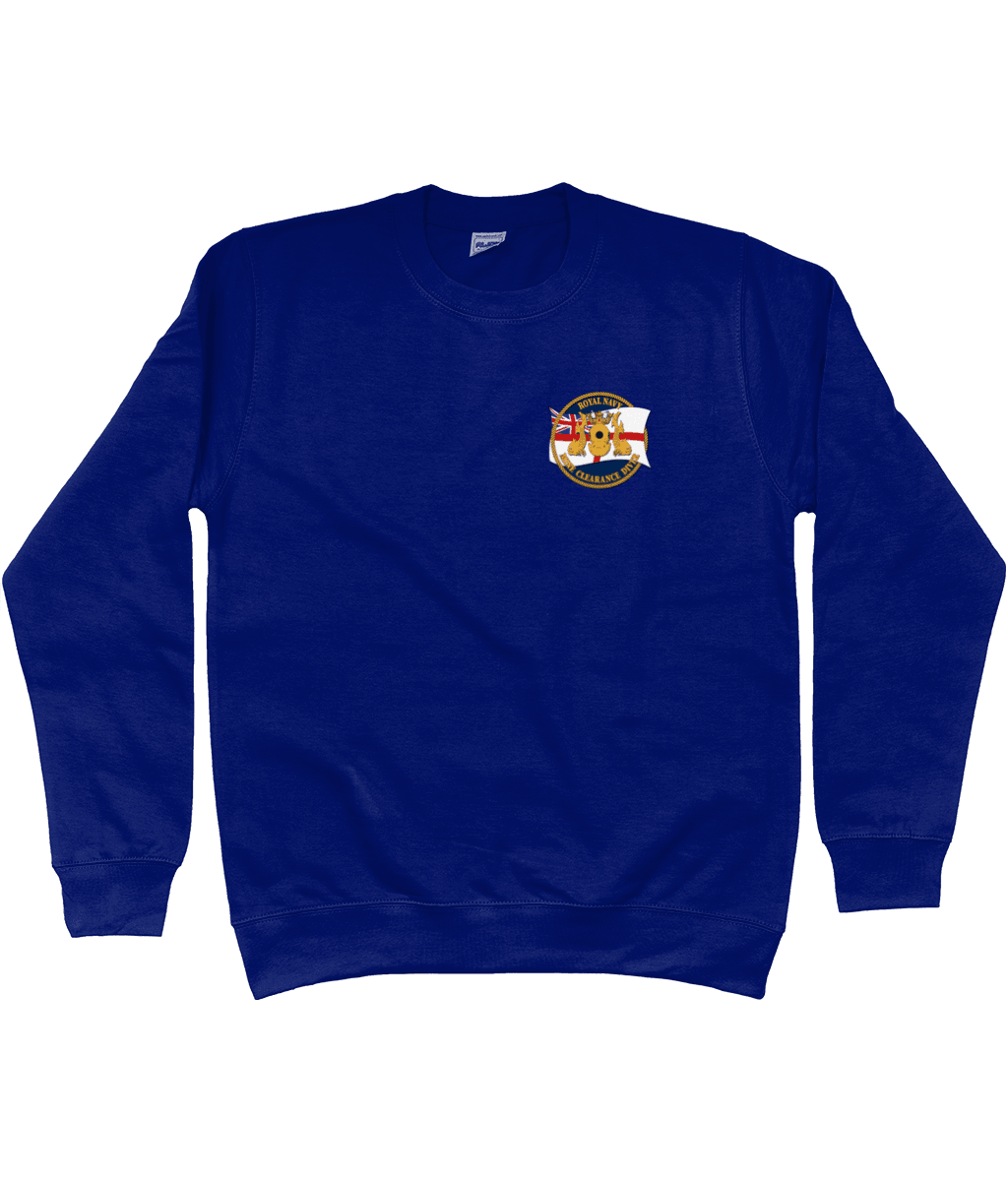 65 - Royal Navy Clearance Diver with White Ensign and Blue Background - Sweatshirt (Printed Front) - Divers Gifts