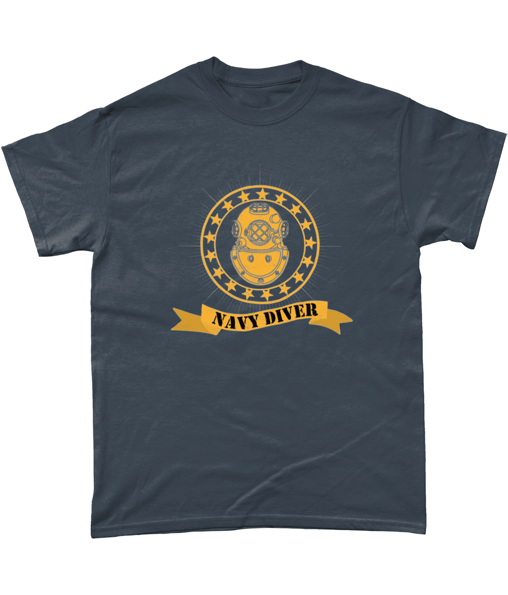 77- Navy Diver - T-Shirt (Printed Front) - Divers Gifts