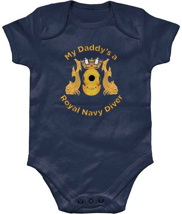 My Daddys a Royal Navy Diver - Larkwood Essential Short Sleeve Baby Bodysuit