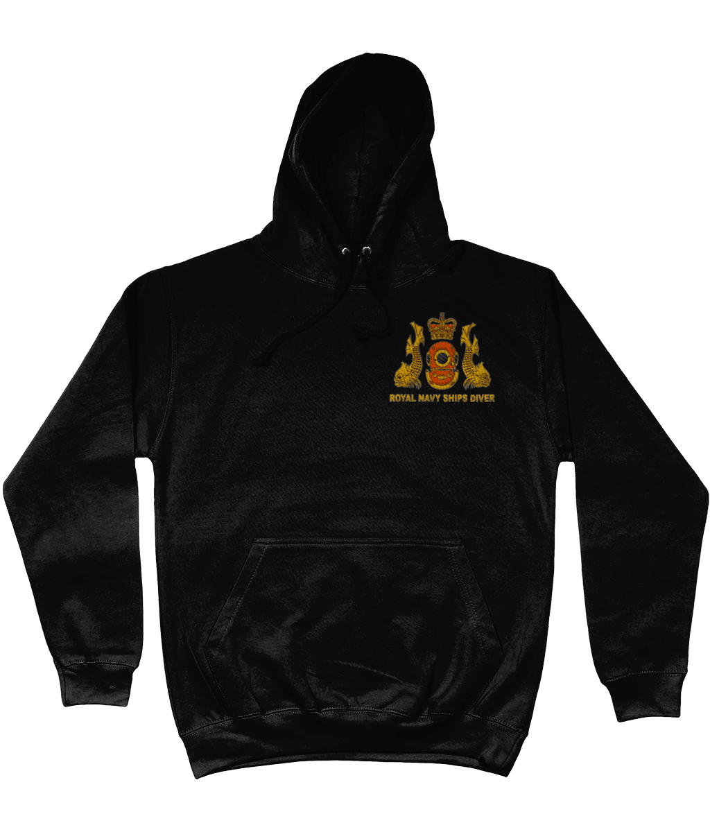 Royal Navy Ships Diver Embroidered AWDis Hoodie - Divers Gifts